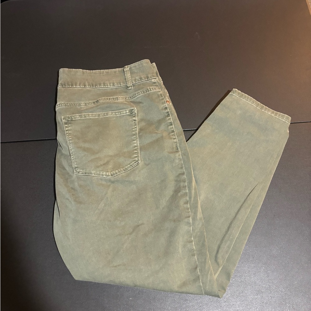 Olive High Waisted Jeans-Short length